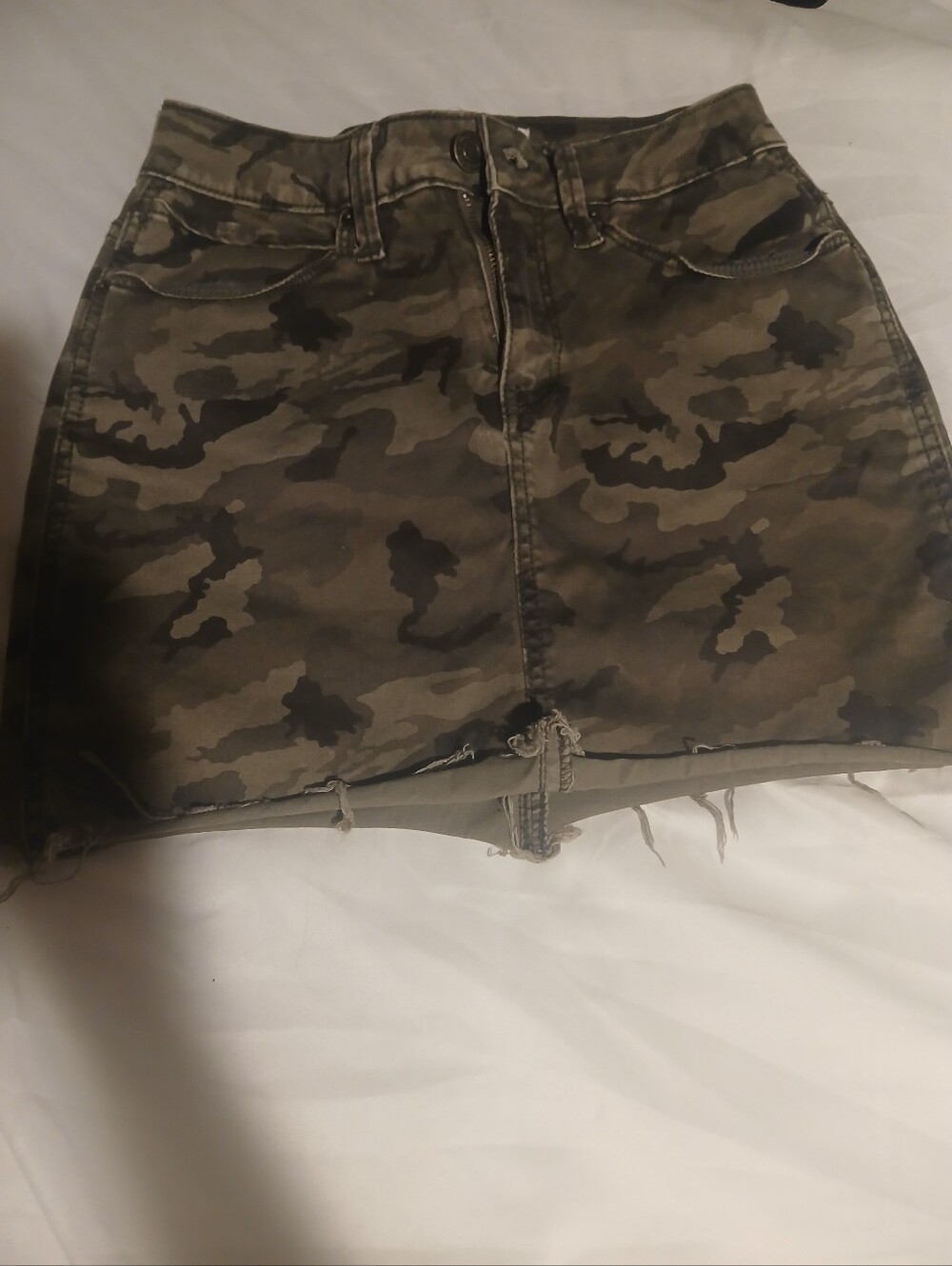 Mudd Camo Print Mini Skirt in Olive and Dark Green